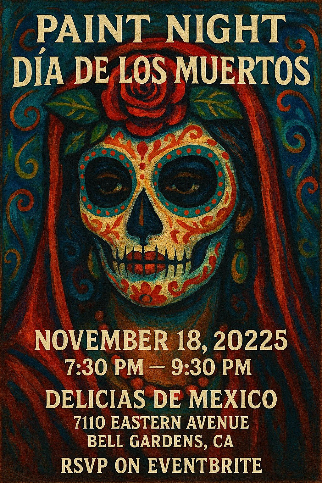 Dia de los Muertos paint  party, 13 November | Event in Bell Gardens | AllEvents