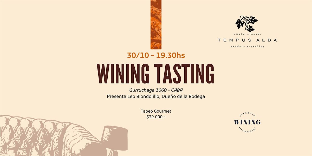 Wining Tasting #TEMPUSALBA, 30 October | Event in Villa Crespo | AllEvents
