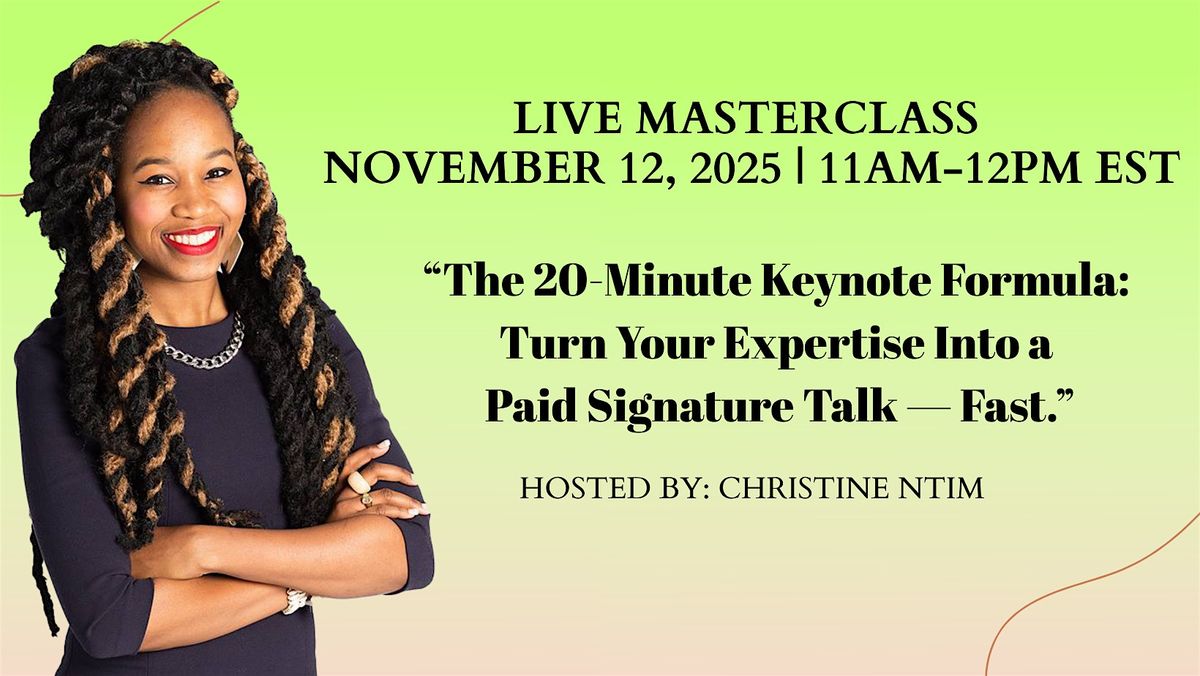 How Turn Your Expertise Into a Paid Signature Talk — Fast- DC, 12 November | Event in Washington | AllEvents