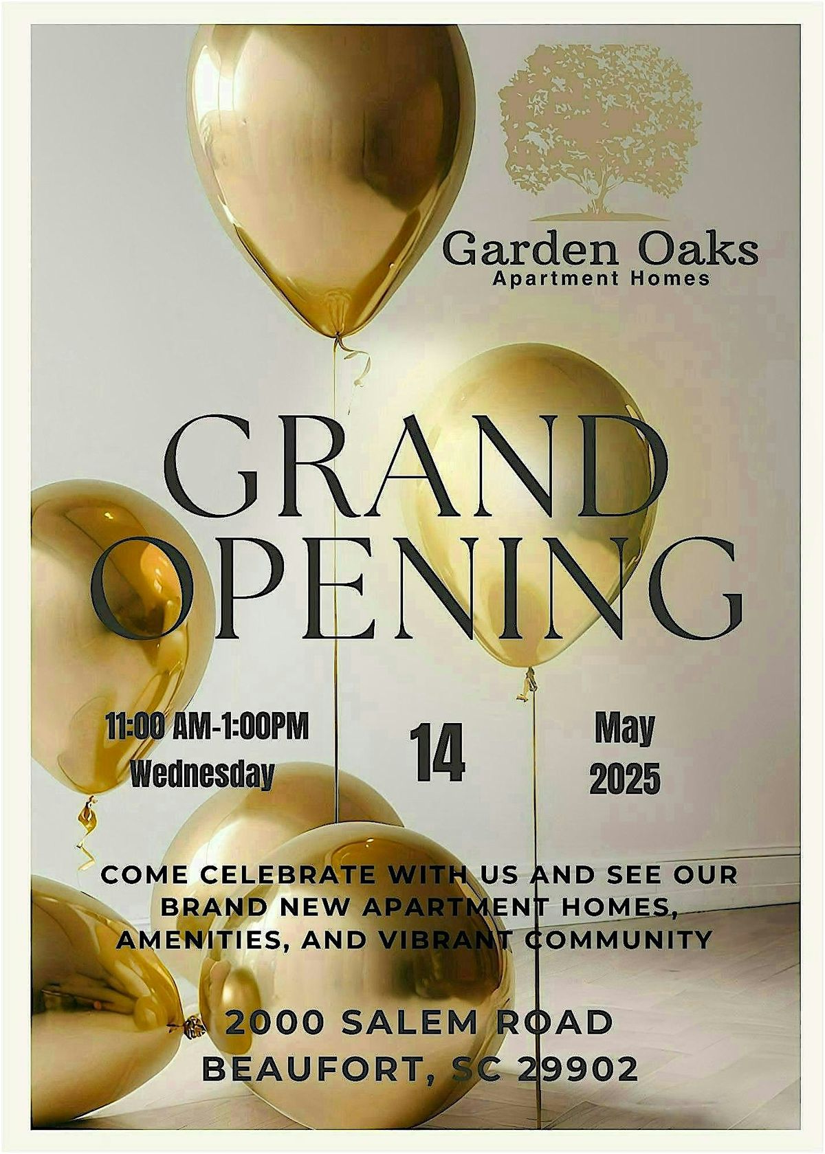 Celebrate the Grand Opening of Garden Oaks!, 14 May | Event in Beaufort | AllEvents