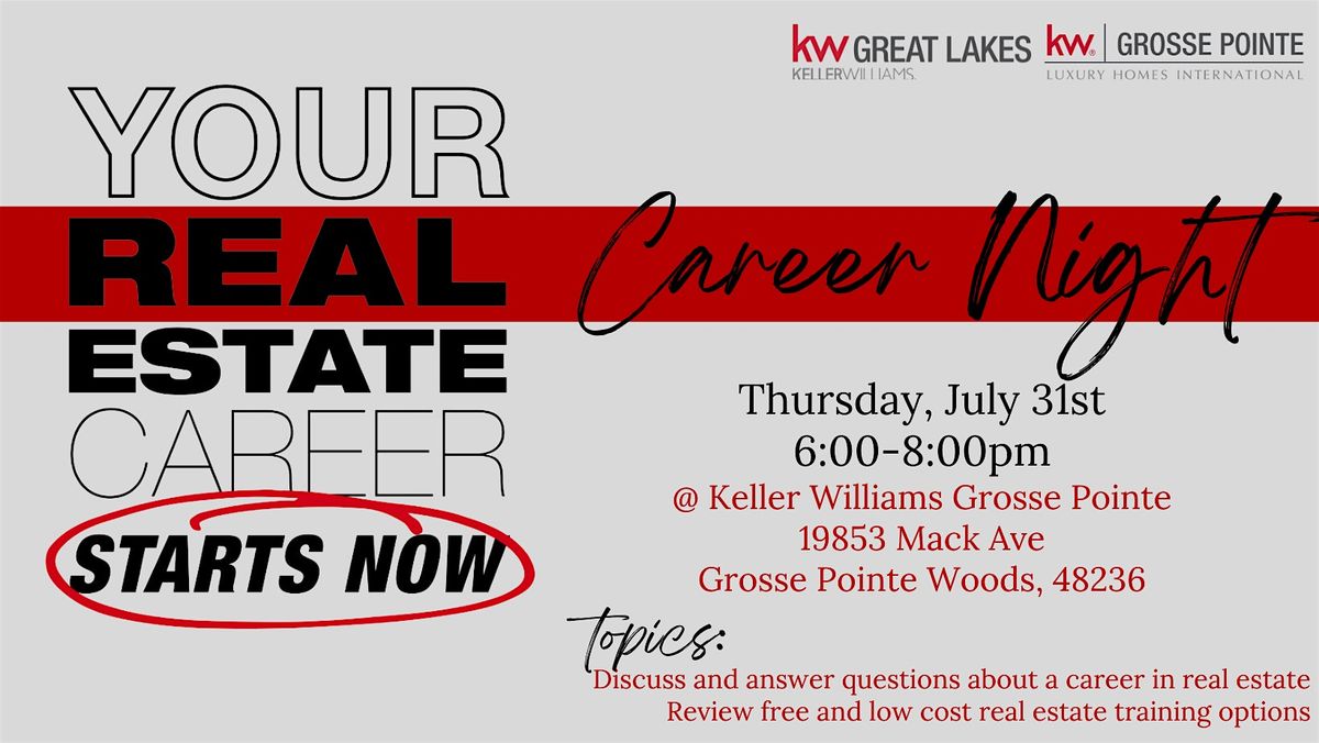 Keller Williams Career Night!, 31 July | Event in Grosse Pointe Woods | AllEvents