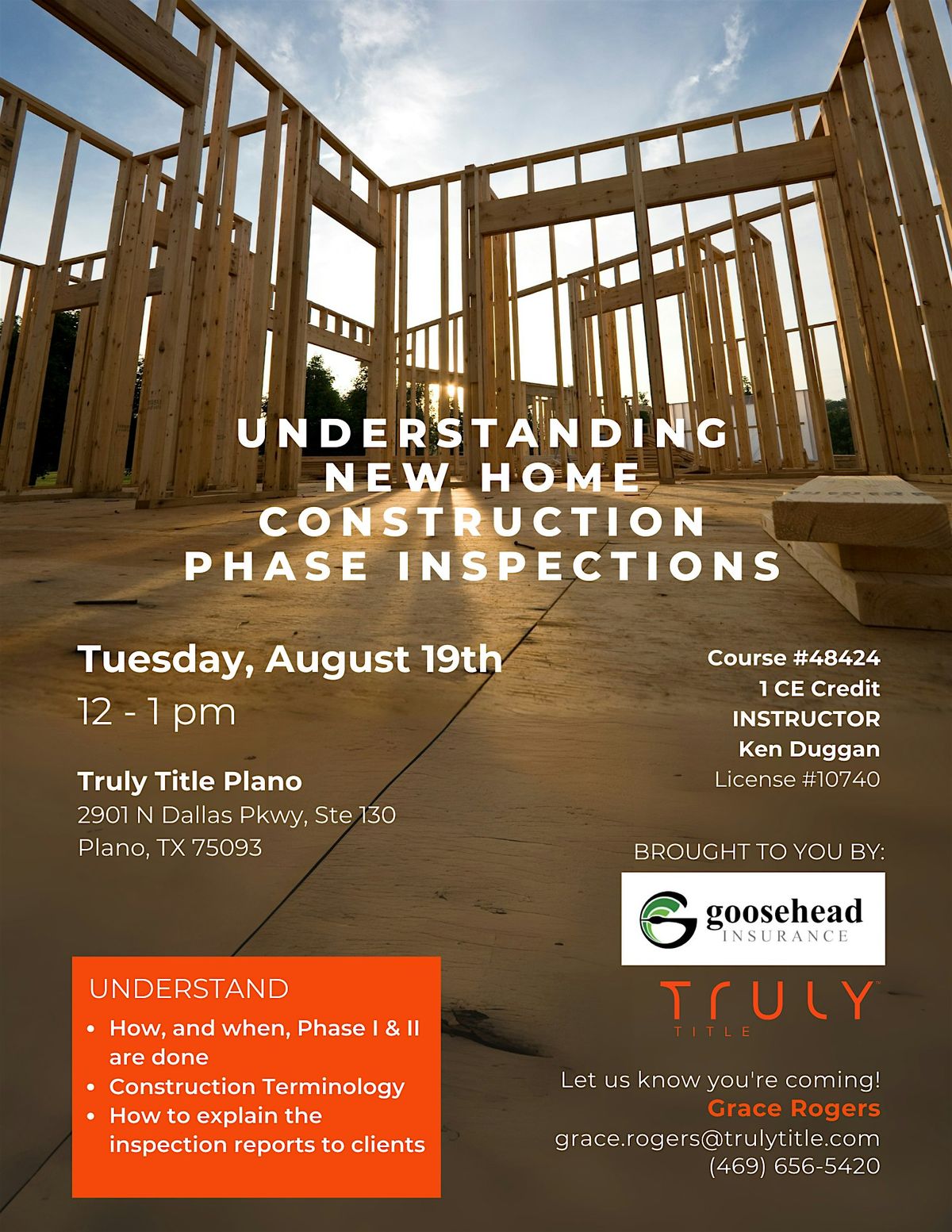 Understanding New Home Construction Phase Inspections (1 Hour CE), 19 August | Event in Plano | AllEvents