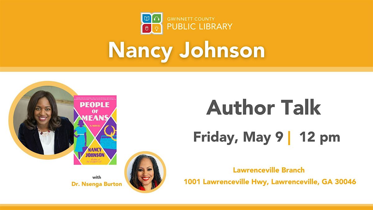 Author Talk | Nancy Johnson | Event in Lawrenceville | AllEvents
