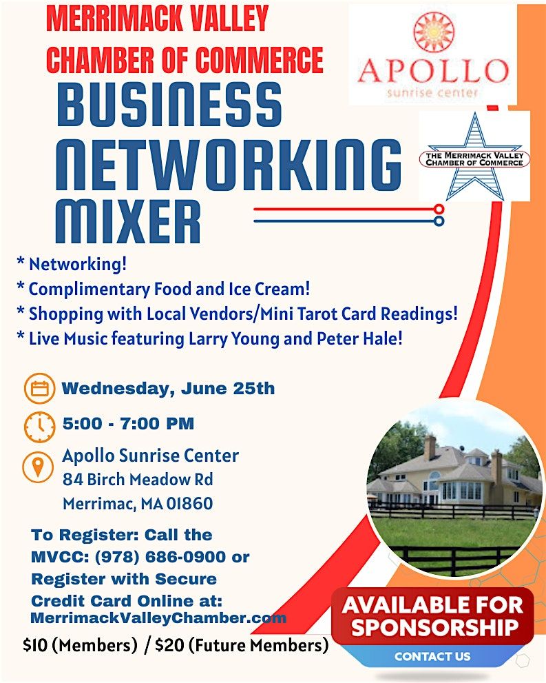 Business Networking Mixer with Merrimack Valley Chamber of Commerce, 25 June | Event in Merrimac | AllEvents