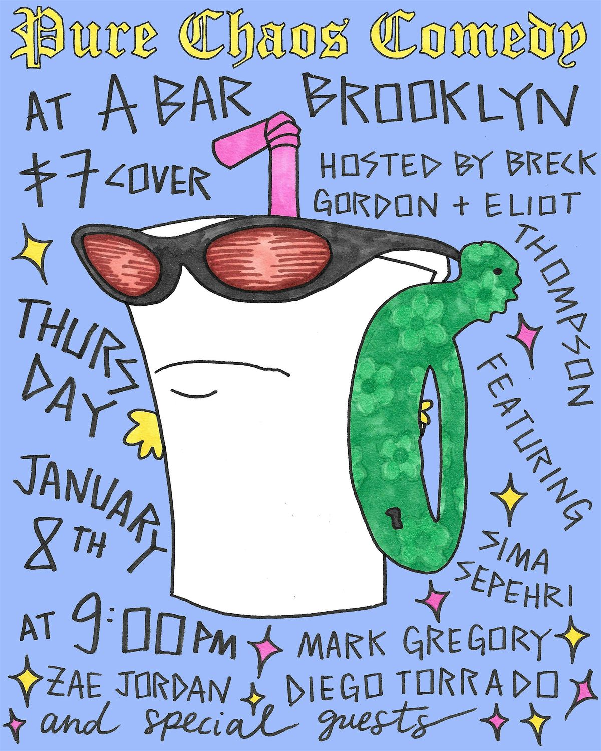 Pure Chaos Comedy at A Bar Brooklyn | Greenpoint, 8 January | Event in Brooklyn | AllEvents