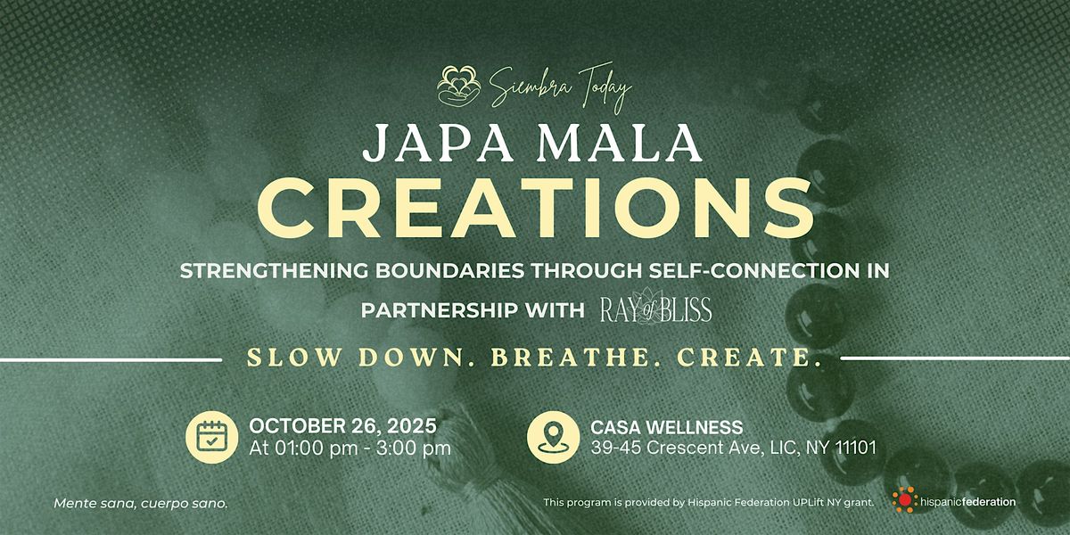 Japa Mala Creation for the Caretaker, 26 October | Event in Queens | AllEvents