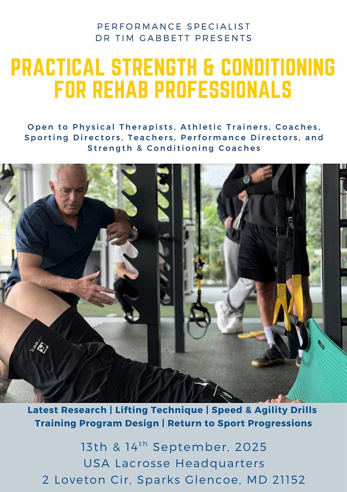 Practical Strength & Conditioning for Rehab Professionals (Maryland), 13 September | Event in Sparks Glencoe