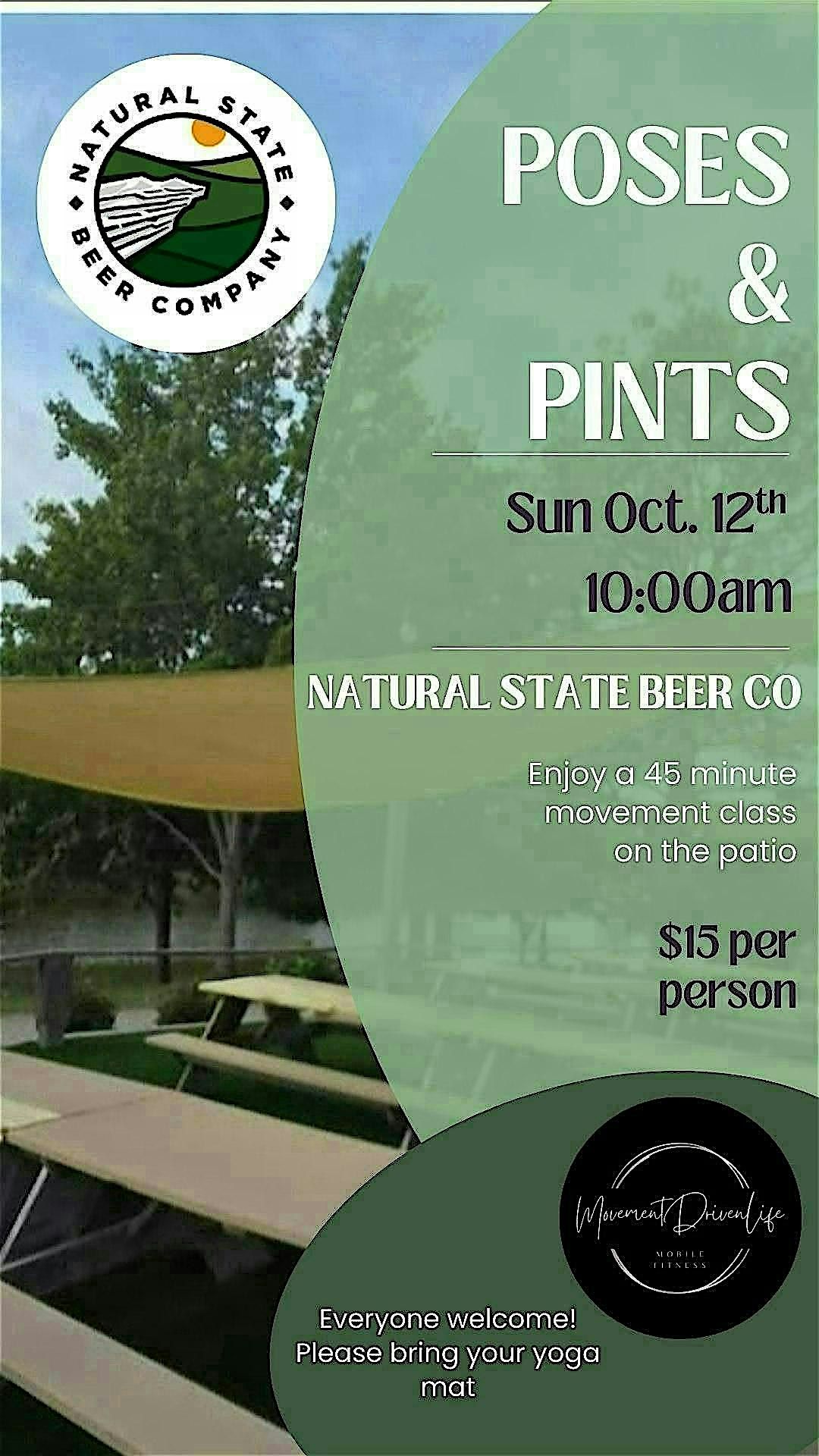 Poses & Pints at Natural State Beer Co., 12 October | Event in Rogers | AllEvents