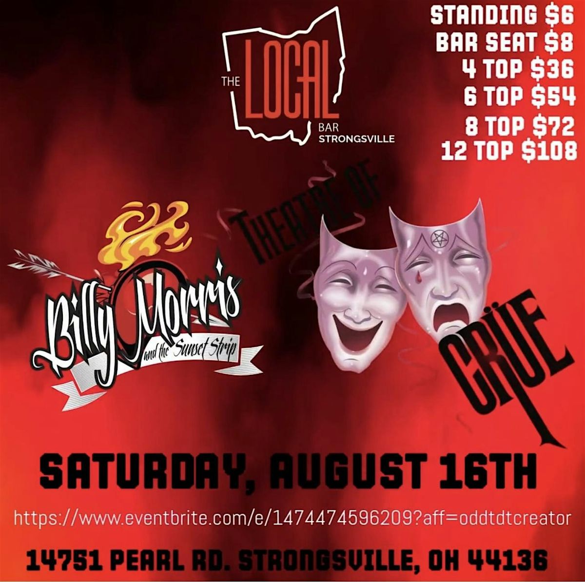 THEATRE OF CRUE "MOTLEY CRUE TRIBUTE" RETURNS TO THE LOCAL, 16 August | Event in Strongsville | AllEvents