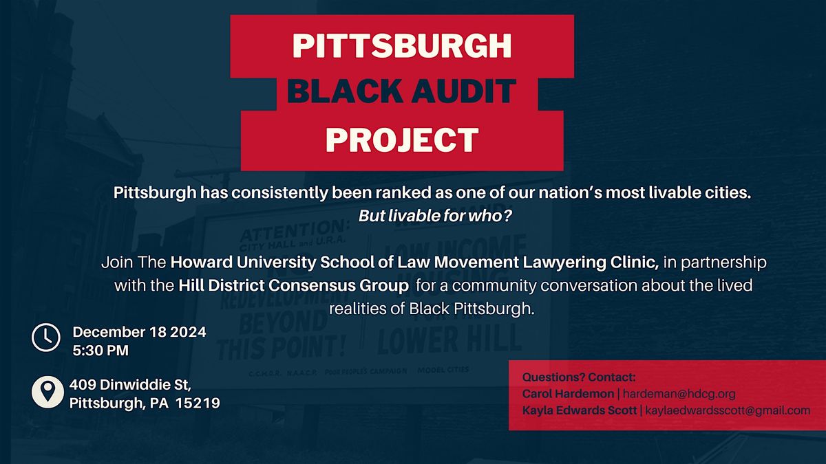 Black Audit Project, 18 December | Event in Pittsburgh | AllEvents