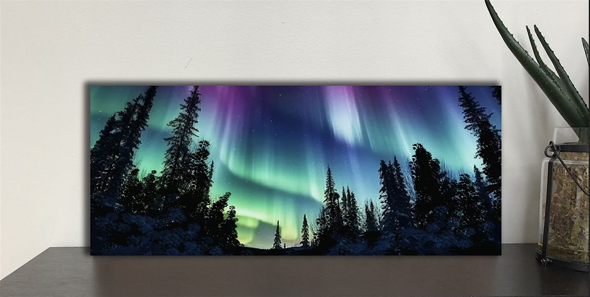Northern Lights Aurora Borealis Painting Canvas Paint Art Sip Class, 28 January | Event in Akron | AllEvents