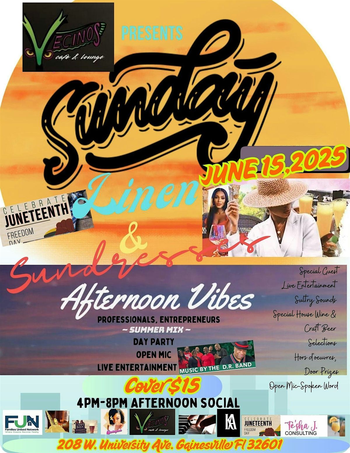 Sunday Linen and Sundresses Afternoon Vibes, 15 June | Event in Gainesville | AllEvents