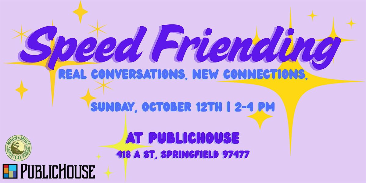Speed Friending at PublicHouse, 12 October | Event in Springfield | AllEvents