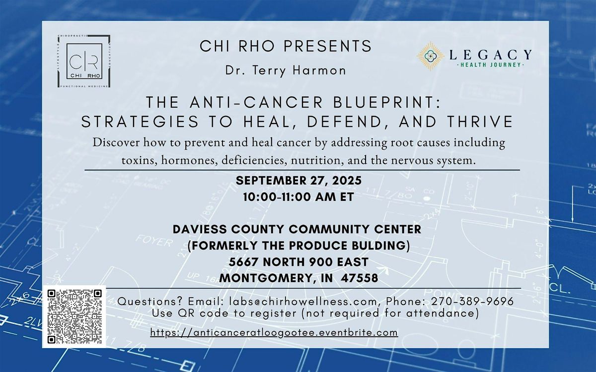 The Anticancer Blueprint: Strategies to Heal, Defend, and Thrive  Workshop, 27 September | Event in Montgomery