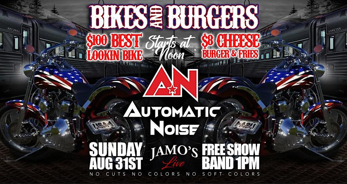 Bikes and Burgers at Jamo's Live w/ Automatic Noise Band, 31 August | Event in Mokena | AllEvents
