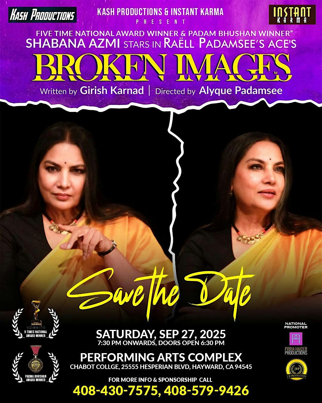 BROKEN IMAGES Play Featuring Shabana Azmi in a Double Role, 27 September | Event in Hayward | AllEvents