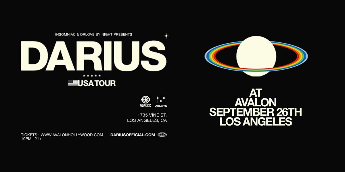 Darius in L.A., 26 September | Event in Hollywood | AllEvents