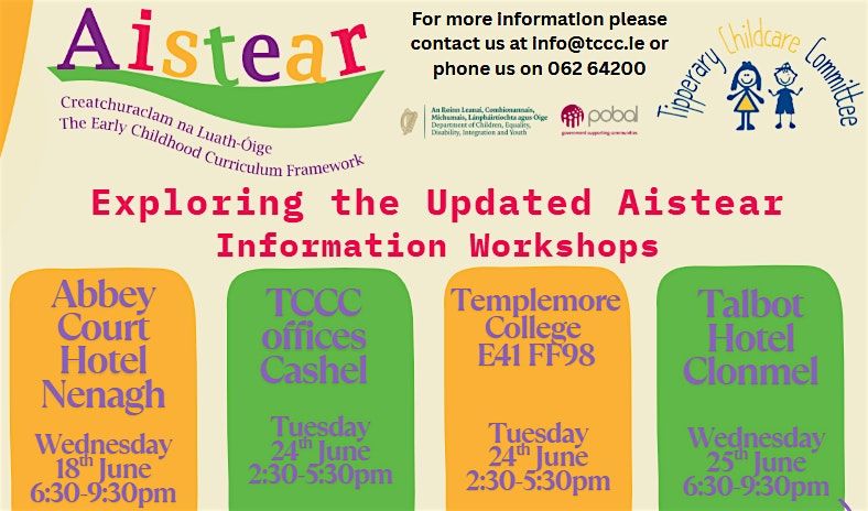 Exploring the Updated Aistear - Information Sessions, 25 June | Event in Clonmel | AllEvents