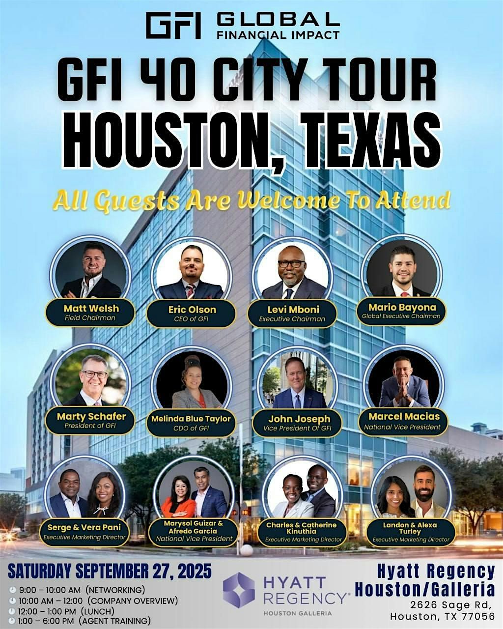 Transform Your Future with GFI – Houston Tour, 27 November | Event in Houston | AllEvents