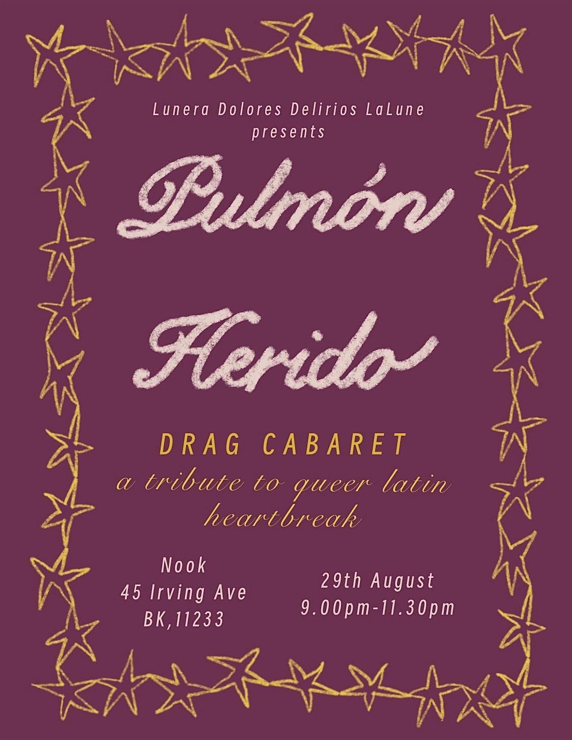 Pulmón Herido: Latinx Drag Cabaret, 29 August | Event in Brooklyn | AllEvents
