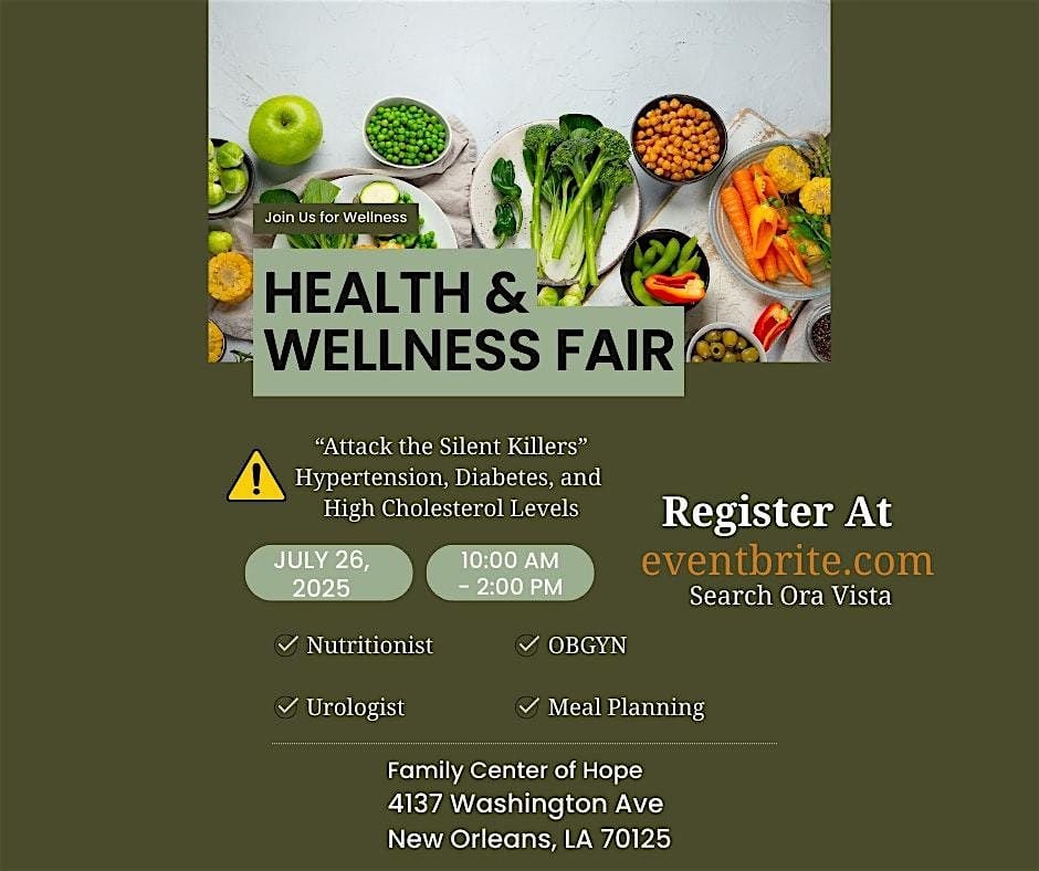 Health & Wellness Fair "Attack the Silent Killers", 26 July | Event in New Orleans | AllEvents