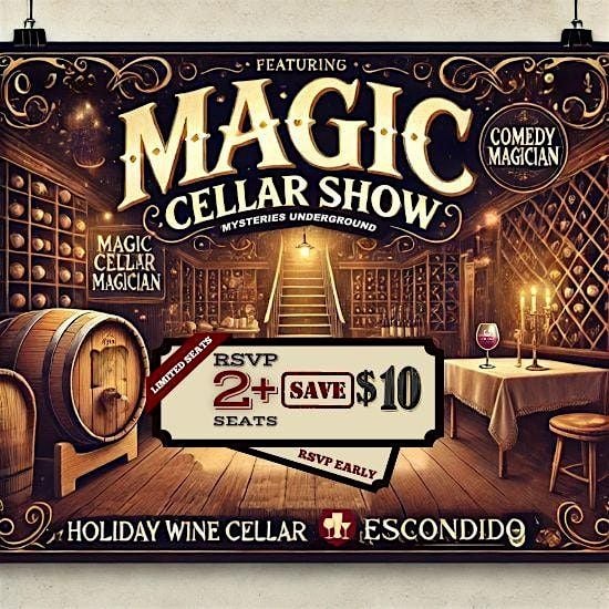 HWC's Magic Cellar Present: Magic Cellar of Wonder, 15 May | Event in Escondido | AllEvents