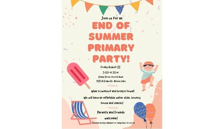 Primary Activity, 22 August | Event in Moses Lake | AllEvents