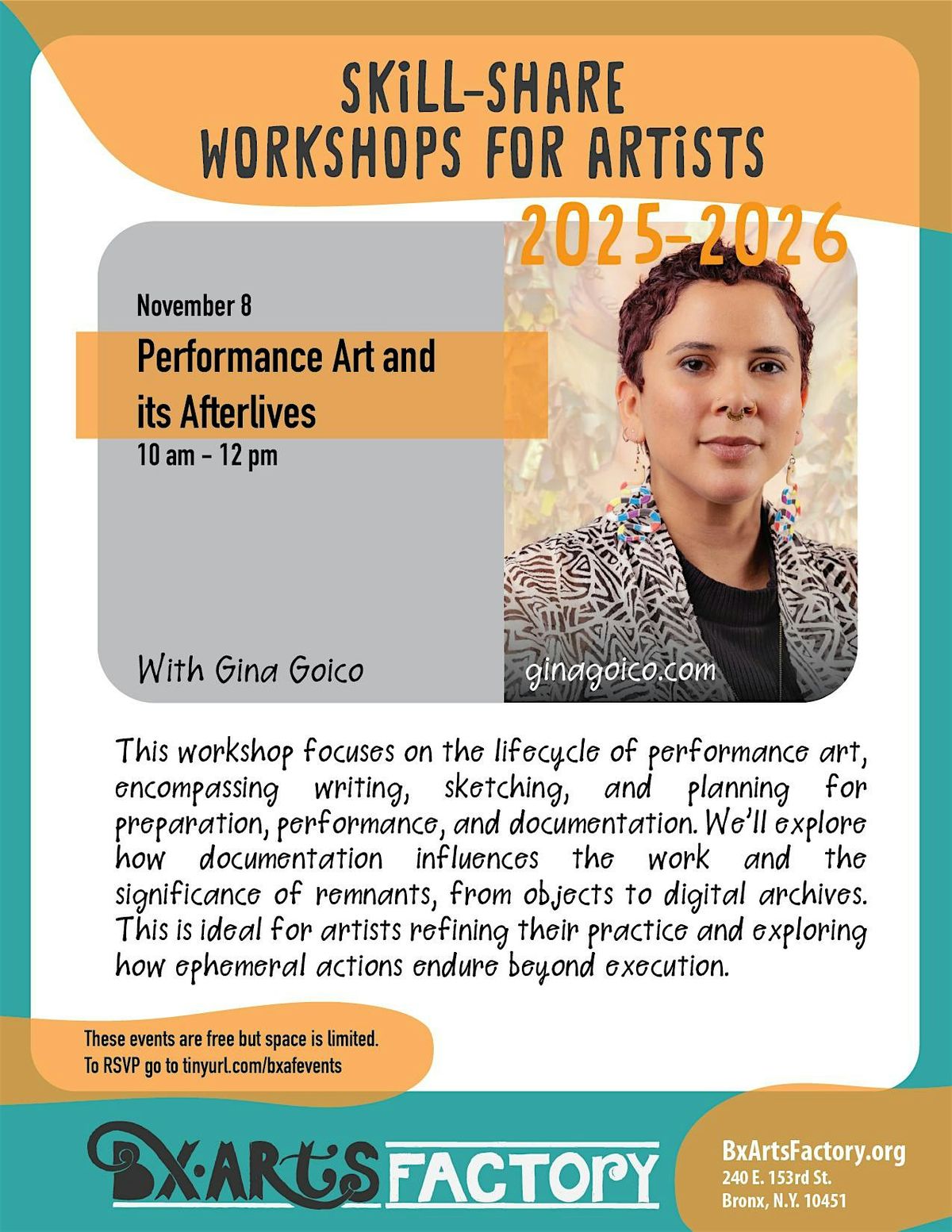 Performance Art and its Afterlives with Gina Goico, 8 November | Event in Bronx | AllEvents
