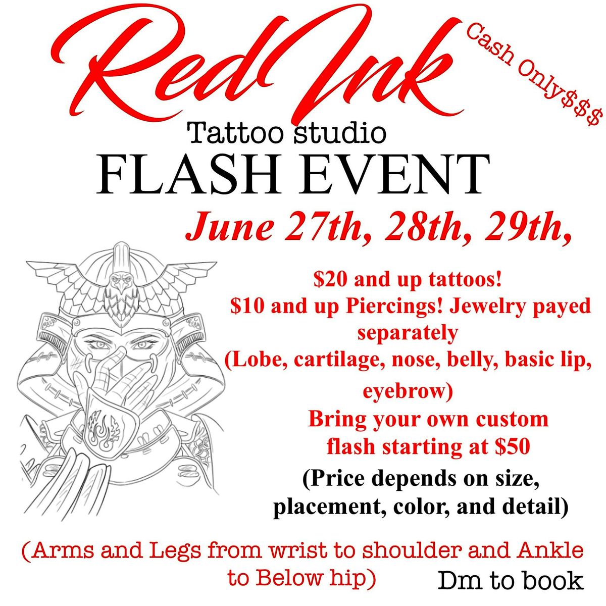 FLASH $20  AND UP TATTOOS AND PIERCINGS JUNE 27TH, 28TH, 29TH, 27 June | Event in New York | AllEvents