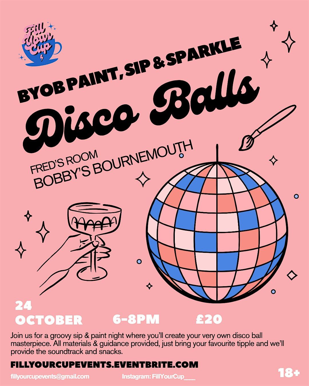 Sip, Paint & Sparkle: Disco Balls, 24 October | Event in Bournemouth | AllEvents