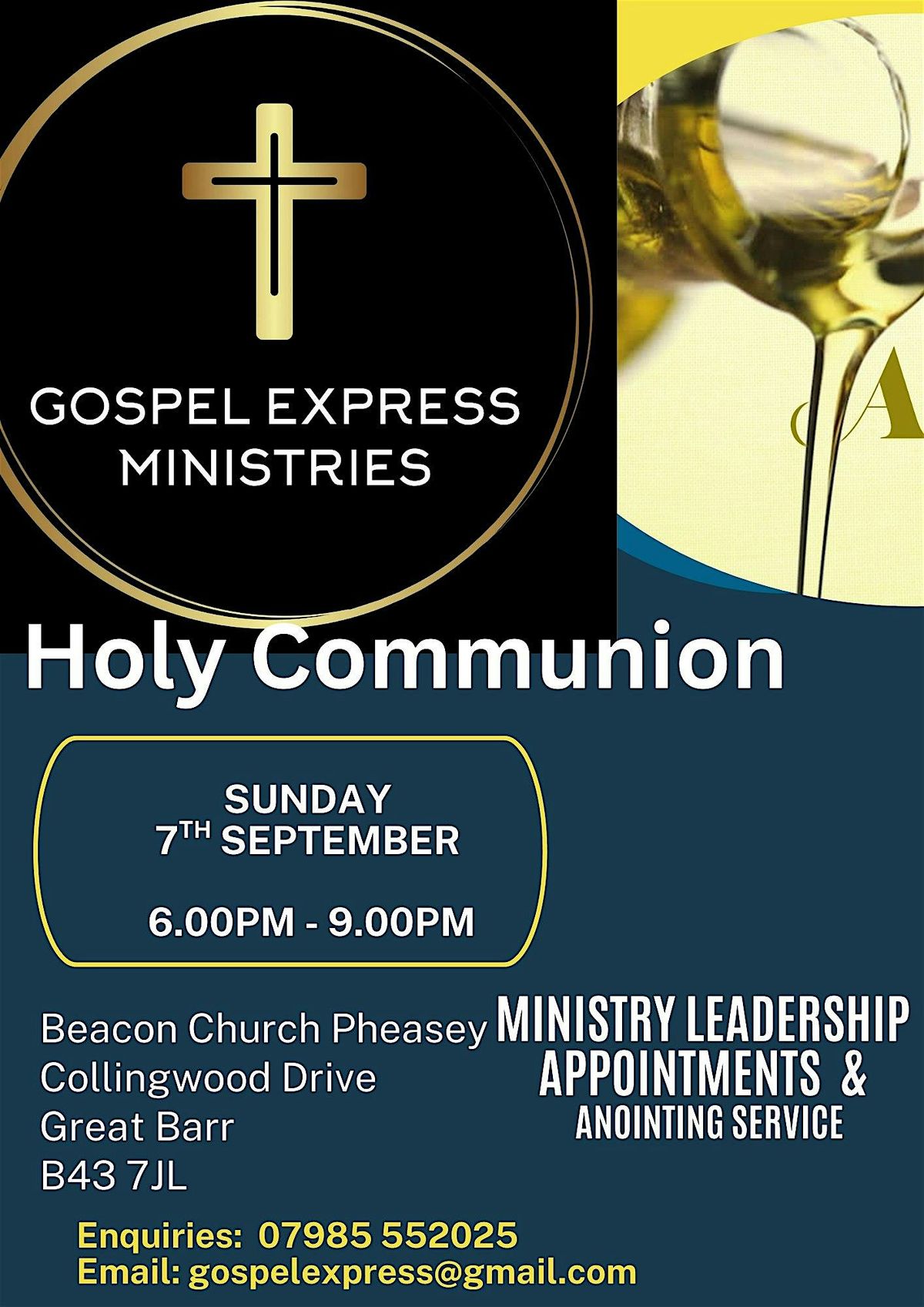 Leadership Appointments Anointing and Holy communion, 12 October | Event in Birmingham | AllEvents