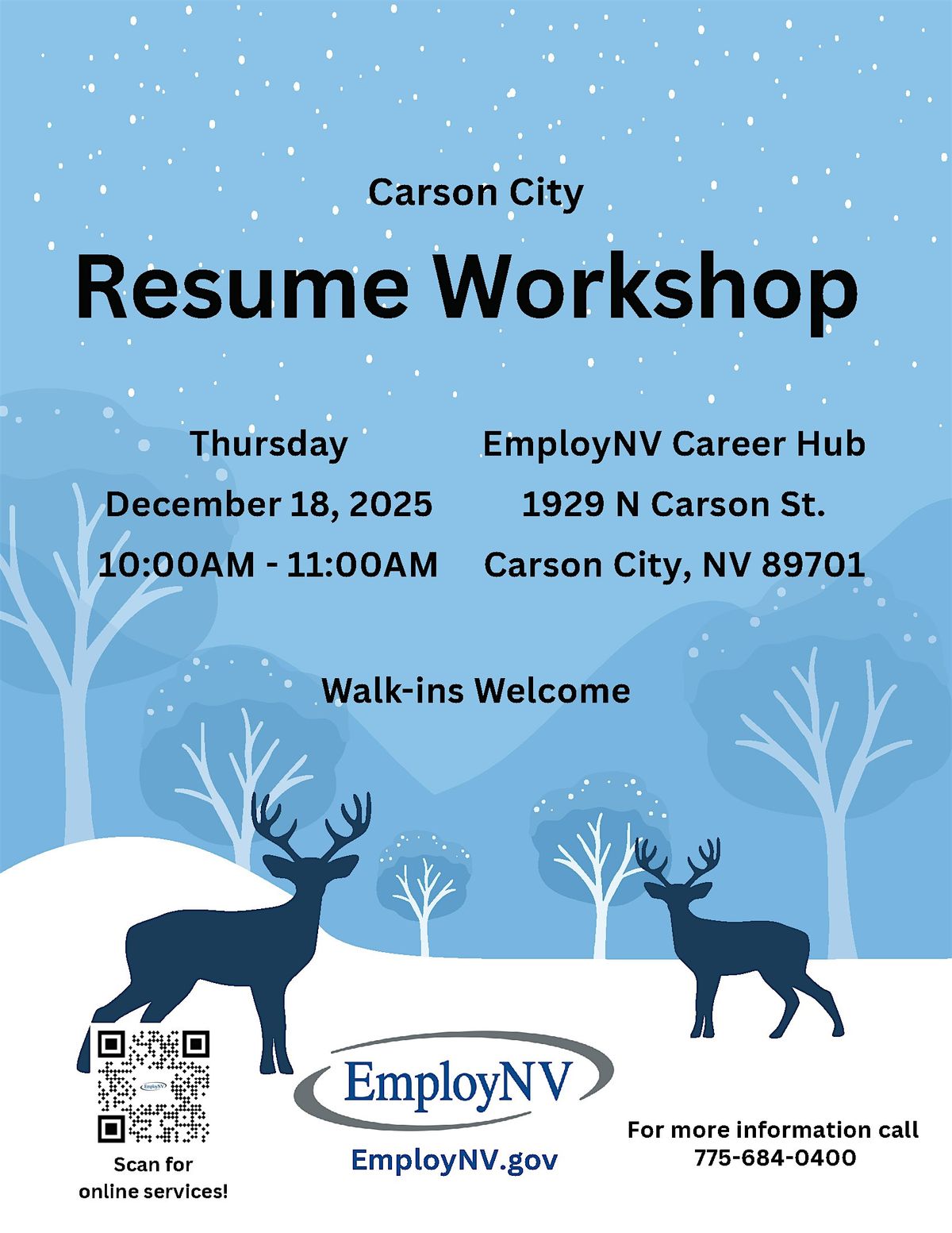 Resume Workshop, 18 December | Event in Carson City | AllEvents