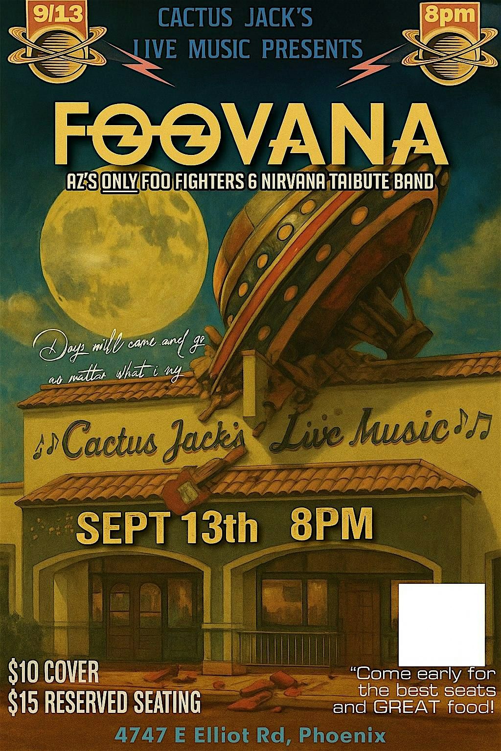 FOOVANA @ Cactus Jacks September 13th 8pm, 13 September | Event in Phoenix | AllEvents