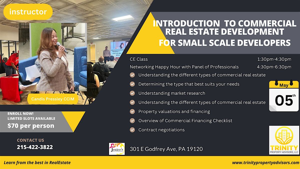 Intro  to Commercial Real Estate Development for Small Scale Developers | Event in Philadelphia | AllEvents