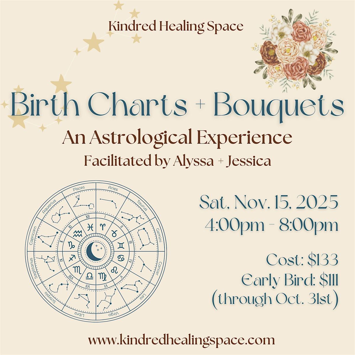 Birth Charts + Bouquets - An Astrological Experience, 15 November | Event in Everett | AllEvents