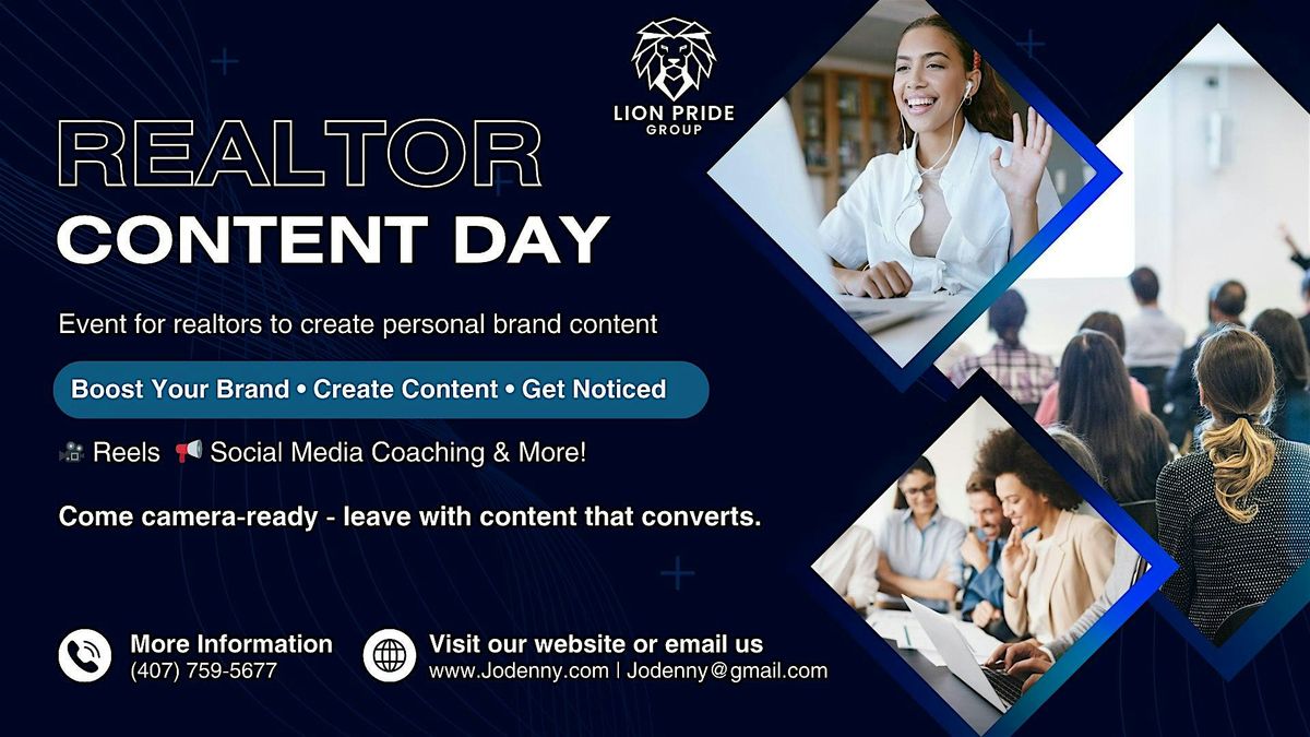 Realtor Content Day: Boost Your Brand & Create Content That Converts, 8 July | Event in Clermont | AllEvents