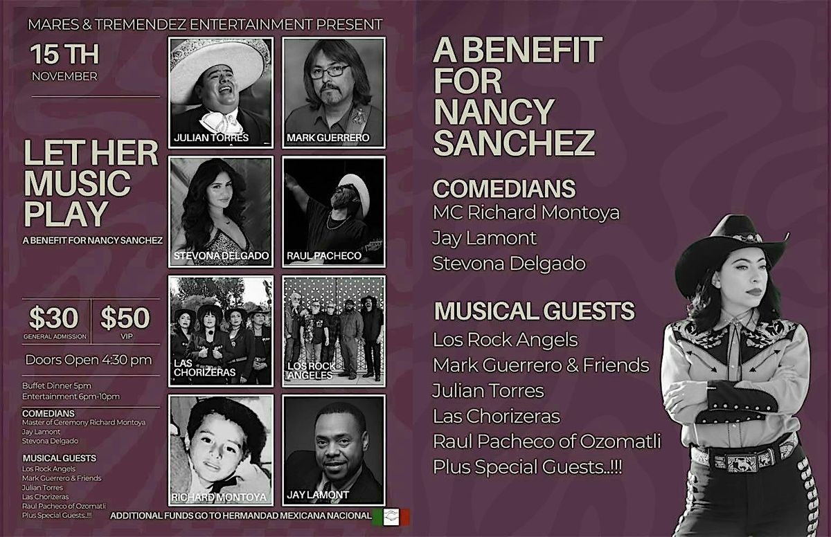 LET HER MUSIC PLAY! A Benefit for Nancy Sanchez., 15 November | Event in Commerce | AllEvents