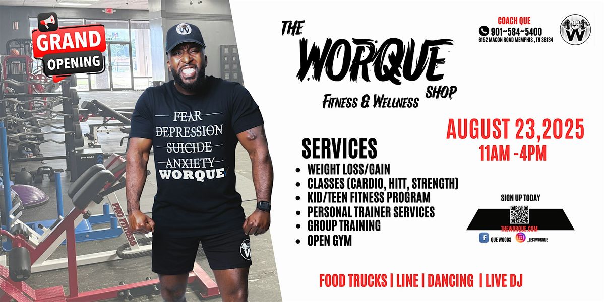 The Worque Shop: Gym Grand Opening, 23 August | Event in Memphis | AllEvents