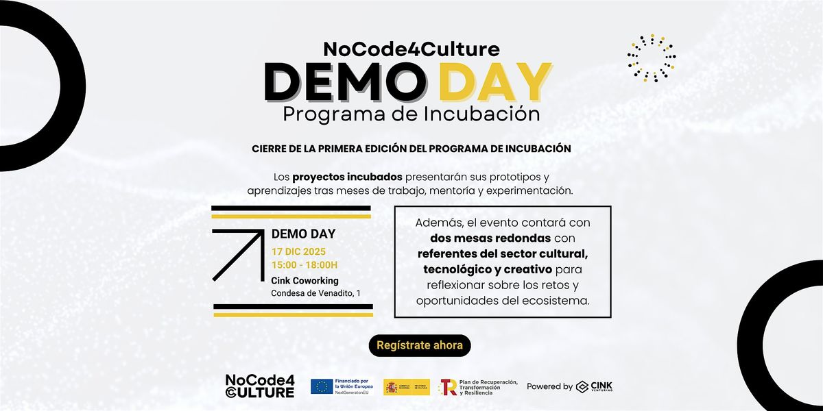 Demo Day NoCode4Culture: aprende a crear proyectos culturales con NoCode, 17 December | Event in Madrid | AllEvents