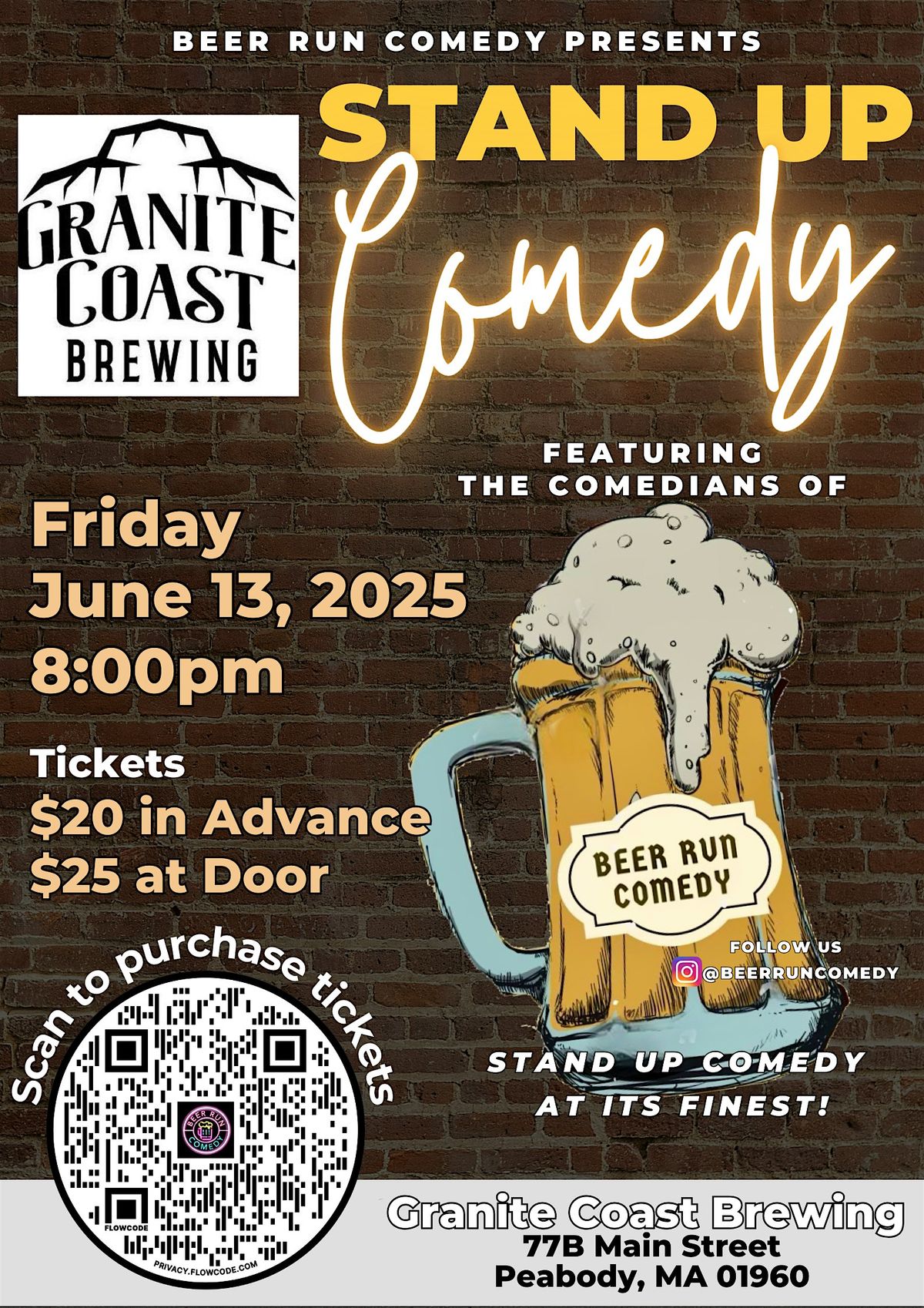 Stand Up Comedy Night at Granite Coast Brewing, 13 June | Event in Peabody | AllEvents