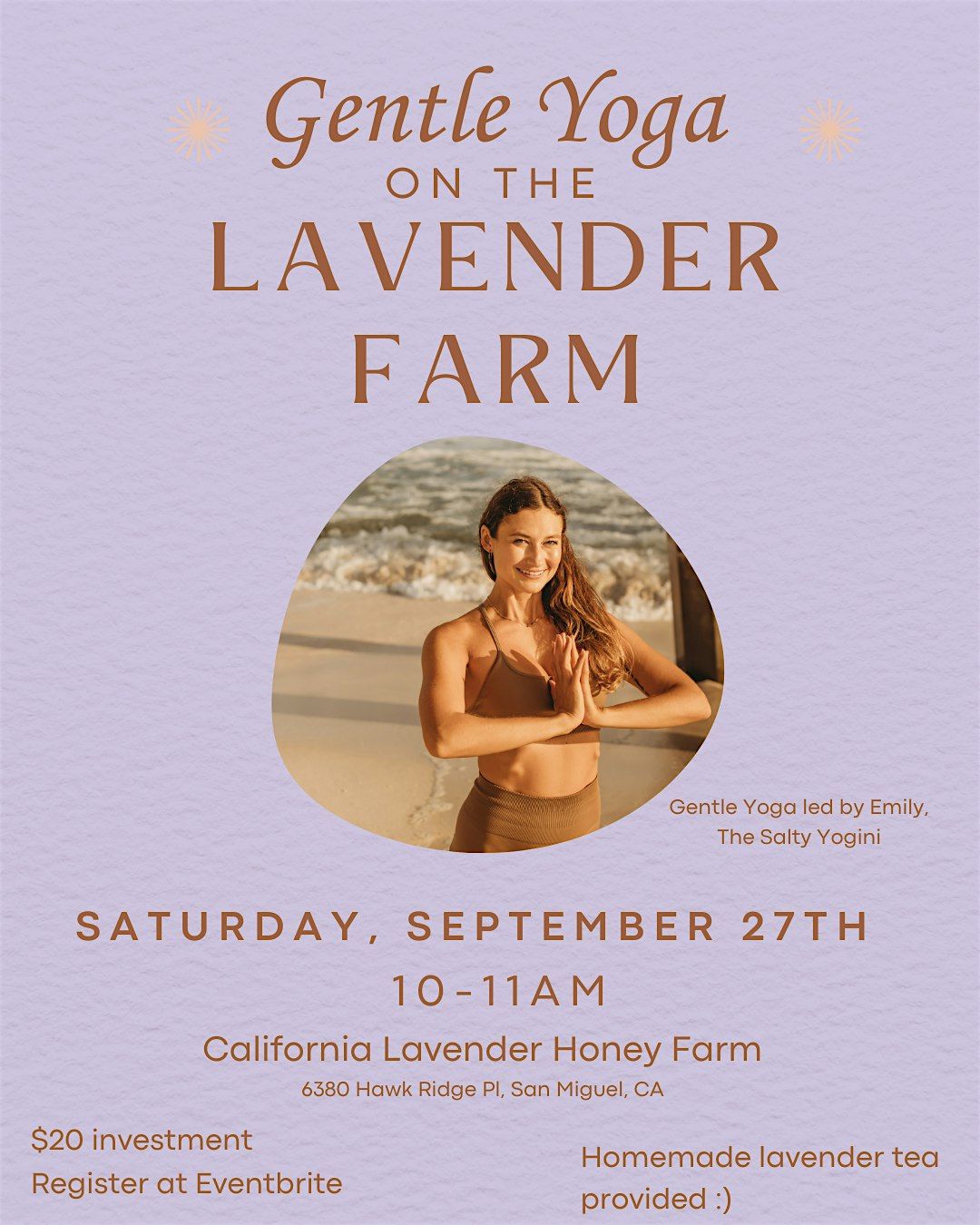 Gentle Yoga on the Lavender Farm, 27 September | Event in San Miguel | AllEvents