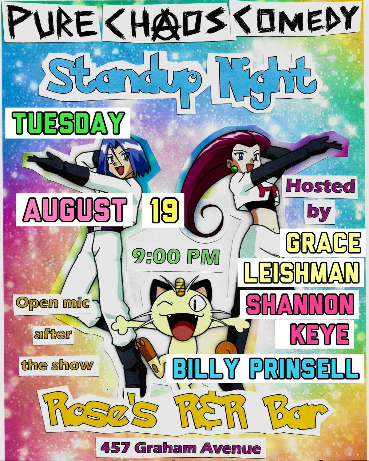 Pure Chaos Comedy at Rose's R&R Bar - FREE!, 19 August | Event in Brooklyn | AllEvents
