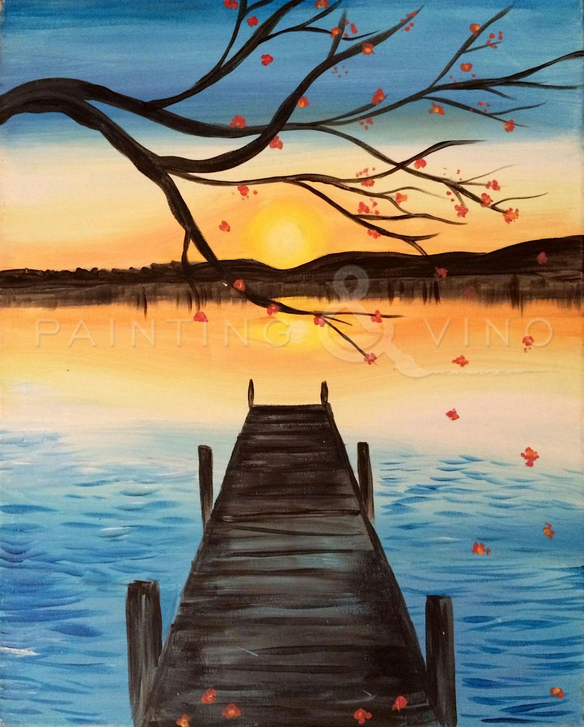 Paint & Sip "Cherry Blossom Pier" @ The Landing SFO, 27 July | Event in South San Francisco