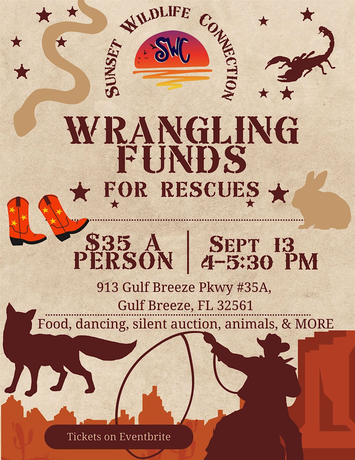 Wrangling Funds for rescues!, 13 September | Event in Gulf Breeze | AllEvents