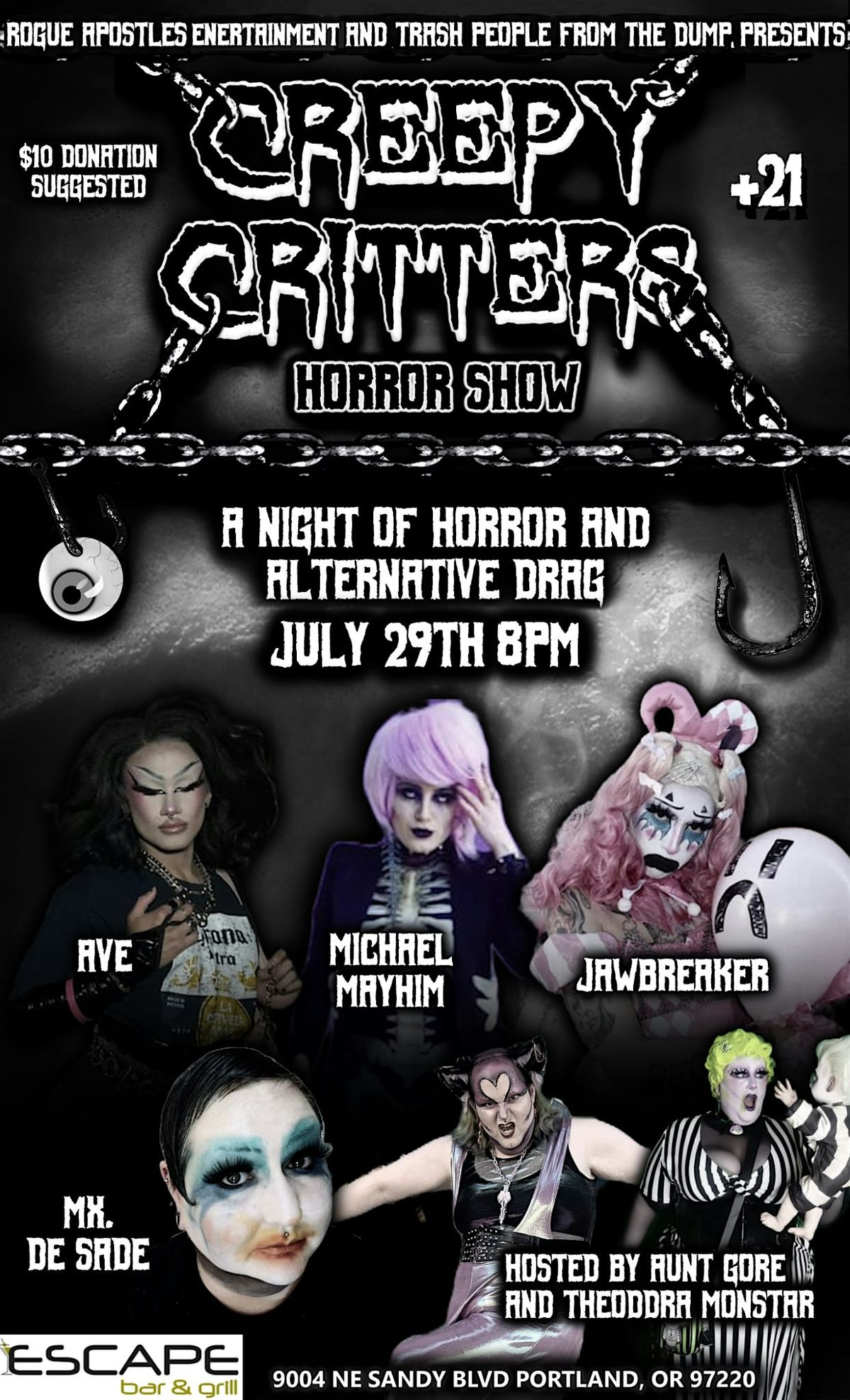 Creepy Critters Horror Show, 29 July | Event in Portland | AllEvents