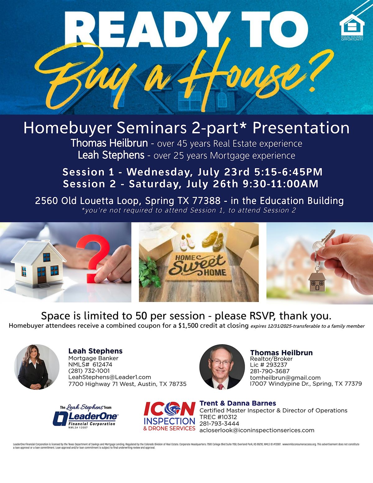 Homebuyer Seminar Session 2, 26 July | Event in Spring | AllEvents