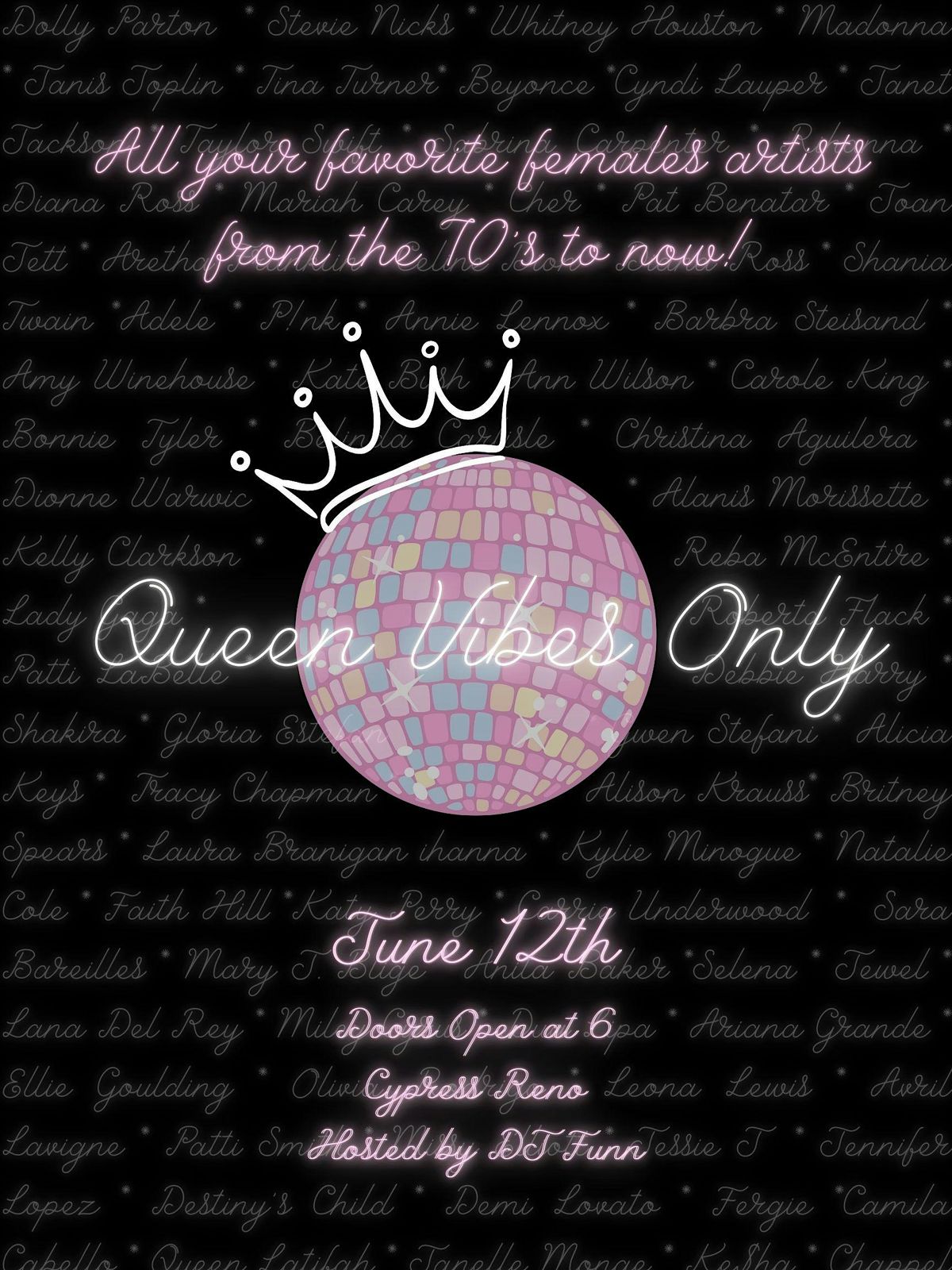 Queen Vibes Only: Divas through the Eras Dance Party, 12 June | Event in Reno | AllEvents