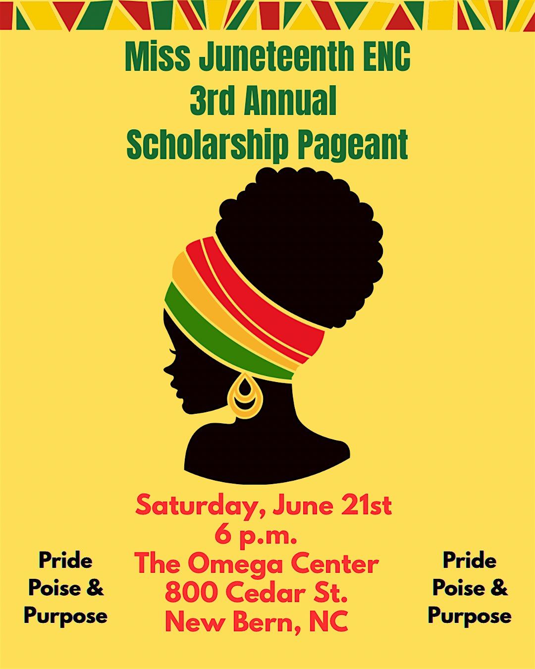 Third Annual Miss Juneteenth ENC Scholarship Pageant, 21 June | Event in New Bern | AllEvents