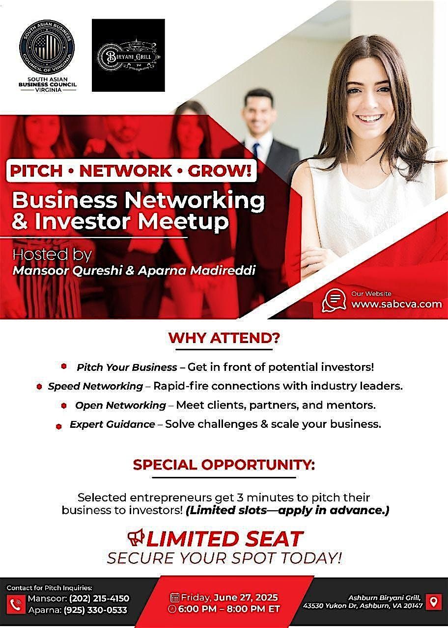 Networking Event in Ashburn, VA by South Asian Business Council of Virginia, 27 June | Event in Ashburn | AllEvents