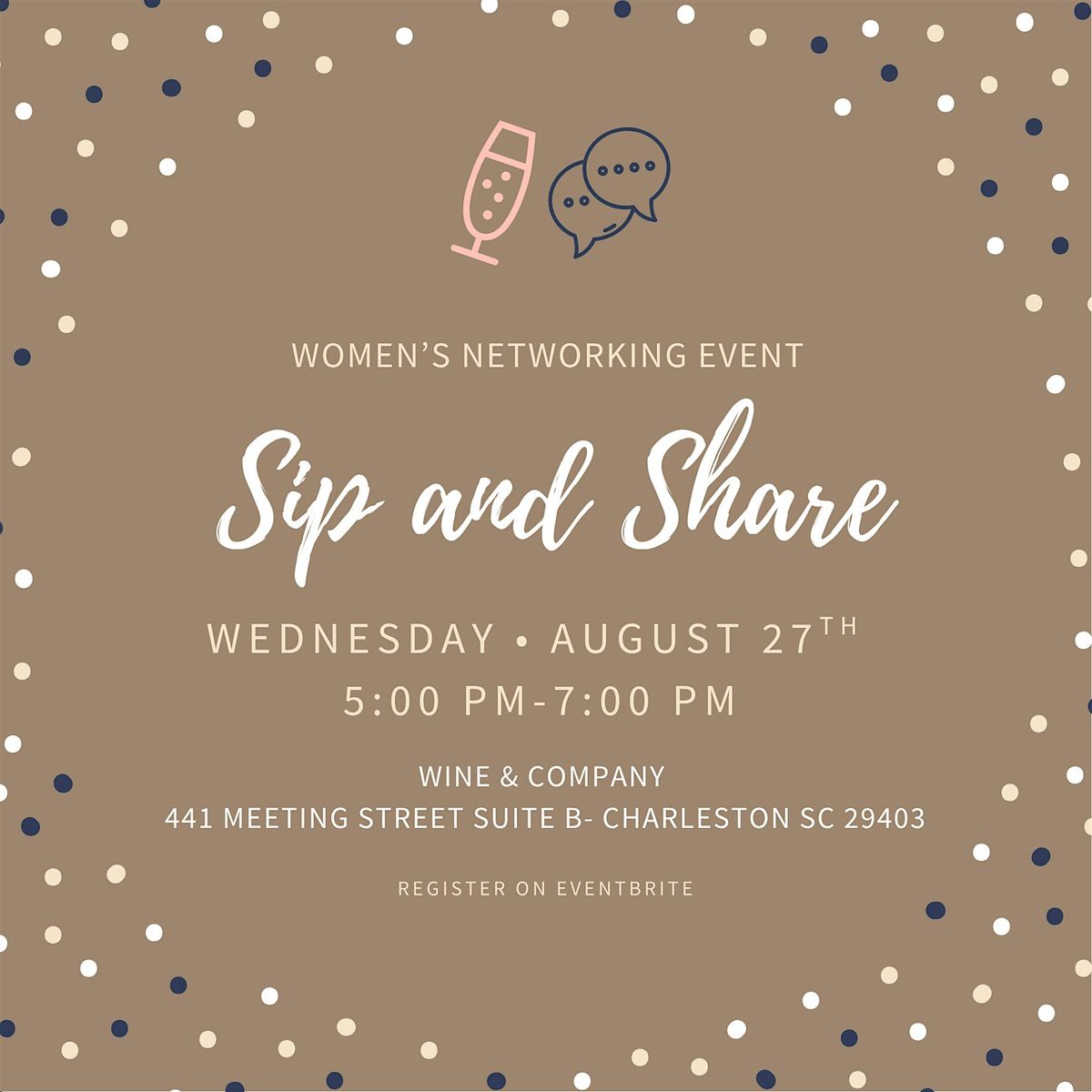 LADIES SIP AND SHARE, 27 August | Event in Charleston | AllEvents